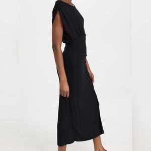 Free People Lakeside Solid Midi Dress, Black, Small
